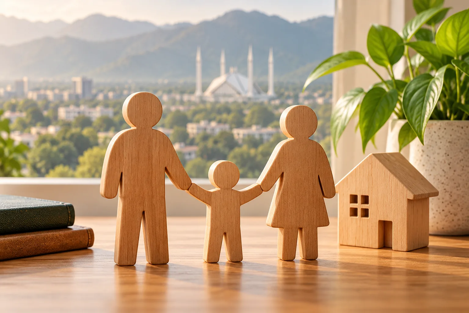 A home model illustrating child custody and child welfare and stable care