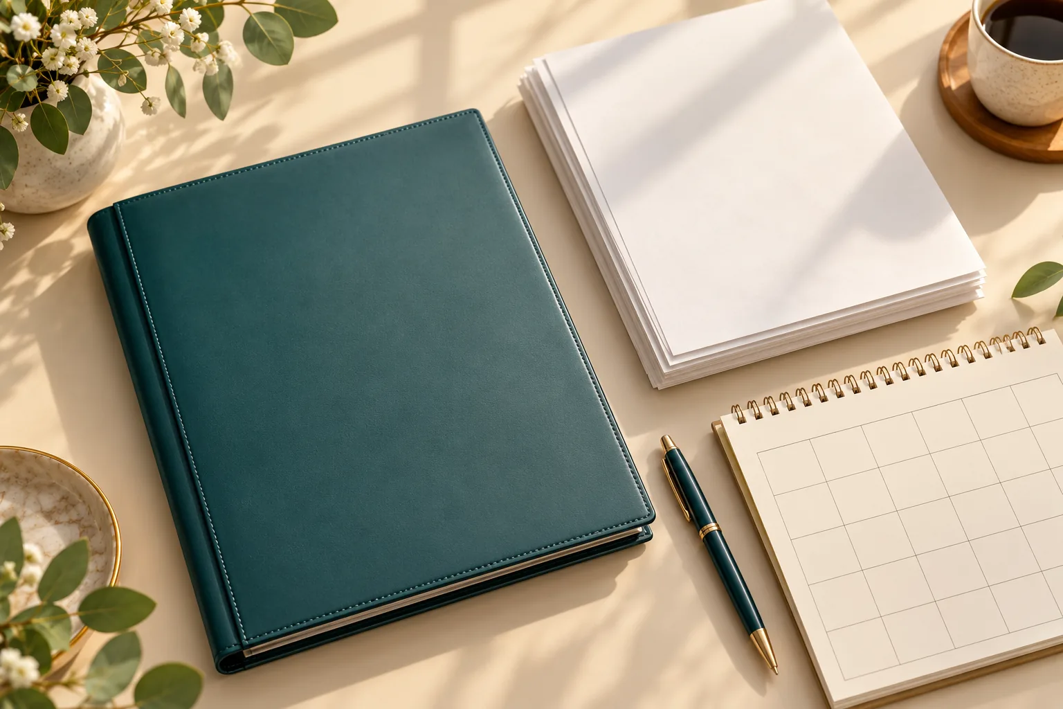 Divorce lawyer's drafting of divorce deed/ marriage dissolution document folder and papers arranged for legal review